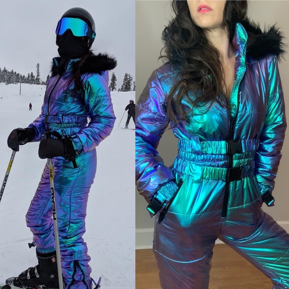iridescent holograph club exx colder snow suit ski - Picture 4 of 15